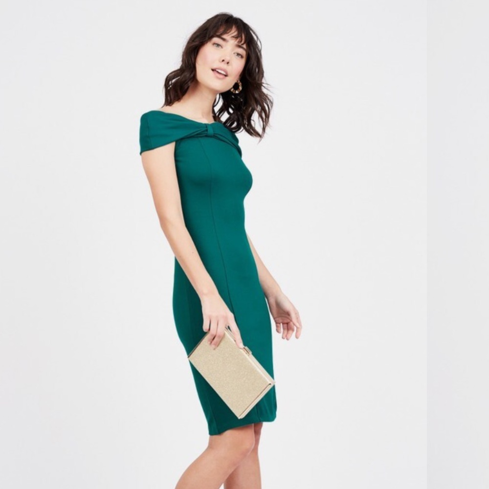 Ava Off Shoulder Bow Dress Small